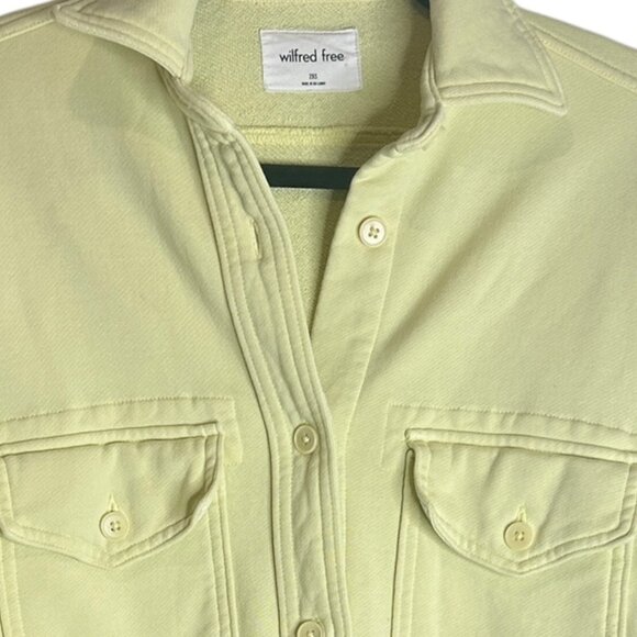 Wilfred Free Oversized Jersey Shacket Women’s 2XS | Yellow Lime Button Up Shirt - Picture 3 of 4